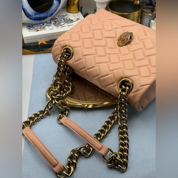 🆕 KURT GEIGER LONDON 🧿 NWOT Large Kensington Long Flap East West Bag, Peach - Picture 10 of 16